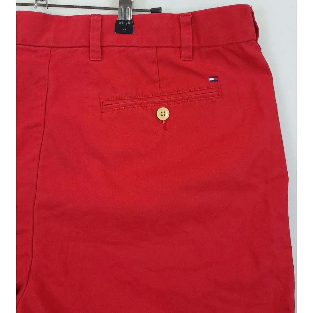 Tommy Hilfiger Chino Shorts Cotton Men 38 / 11 Red Outdoors Preppy Everyday